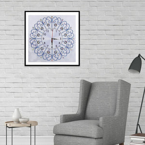 Clock 35x35cm(canvas) beautiful special shaped drill diamond painting
