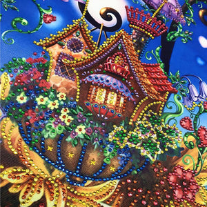 house 40x30cm(canvas) beautiful special shaped drill diamond painting