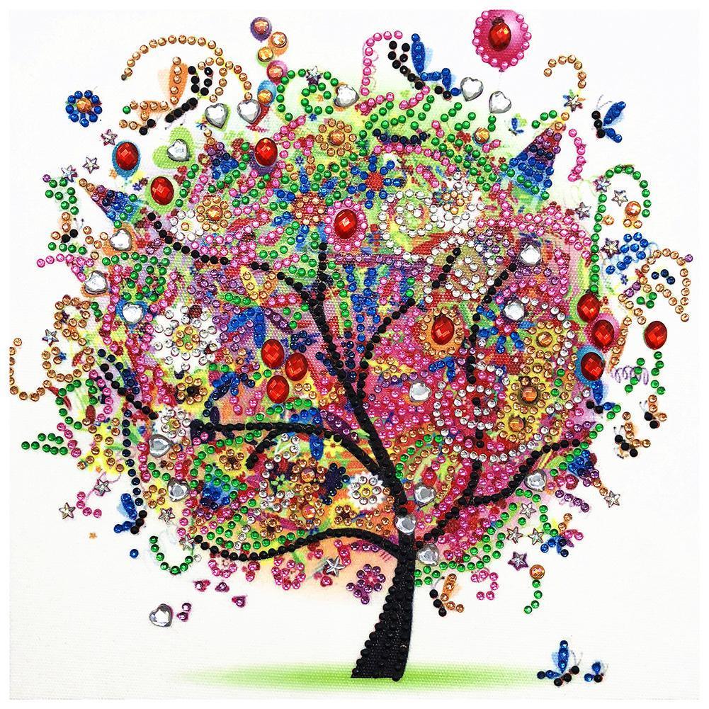 Tree 30x30cm(canvas) beautiful special shaped drill diamond painting