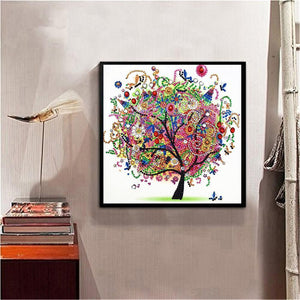 Tree 30x30cm(canvas) beautiful special shaped drill diamond painting