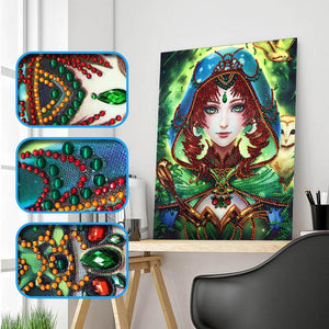 Beauty 30x40cm(canvas) beautiful special shaped drill diamond painting