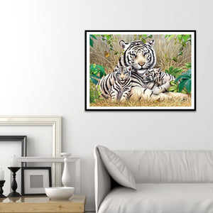 Tiger 30x40cm(canvas) full round drill diamond painting