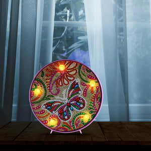 DIY Full Drill Diamond Painting Lamp Butterfly Animal LED Light Home Decor