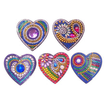 Load image into Gallery viewer, 5pcs DIY Diamond Painting Keychain Full Drill Bag Love Hanging Ornaments
