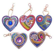 Load image into Gallery viewer, 5pcs DIY Diamond Painting Keychain Full Drill Bag Love Hanging Ornaments
