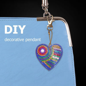 5pcs DIY Diamond Painting Keychain Full Drill Bag Love Hanging Ornaments