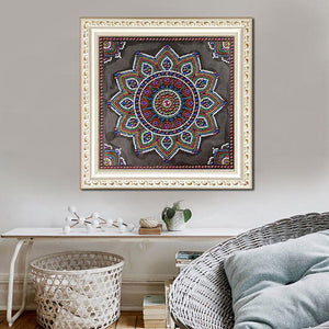 Mandala 30x30cm(canvas) beautiful special shaped drill diamond painting