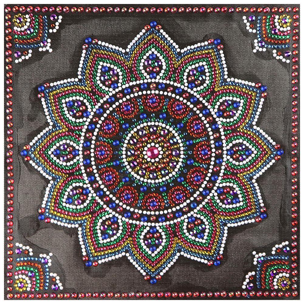 Mandala 30x30cm(canvas) beautiful special shaped drill diamond painting