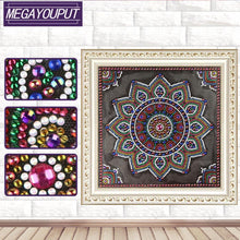 Load image into Gallery viewer, Mandala 30x30cm(canvas) beautiful special shaped drill diamond painting
