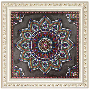 Mandala 30x30cm(canvas) beautiful special shaped drill diamond painting