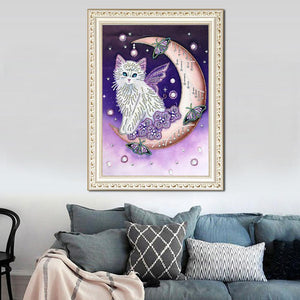 Cat 30x40cm(canvas) beautiful special shaped drill diamond painting