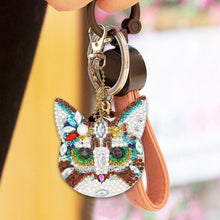 Load image into Gallery viewer, 4pcs DIY Diamond Painting Keychain Special-shaped Full Drill Cat Ornament

