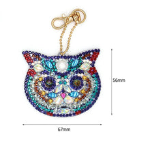 Load image into Gallery viewer, 4pcs DIY Diamond Painting Keychain Special-shaped Full Drill Cat Ornament
