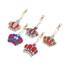 Load image into Gallery viewer, 5pcs DIY Crown Full Drill Special Shaped Diamond Painting Keychains Gifts
