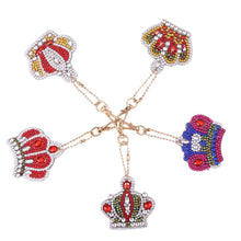 Load image into Gallery viewer, 5pcs DIY Crown Full Drill Special Shaped Diamond Painting Keychains Gifts
