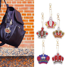 Load image into Gallery viewer, 5pcs DIY Crown Full Drill Special Shaped Diamond Painting Keychains Gifts

