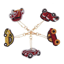 Load image into Gallery viewer, 5pcs DIY Car Full Drill Special Shaped Diamond Painting Keychains Pendant
