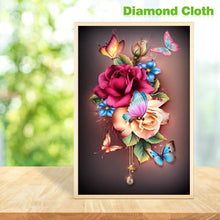 Load image into Gallery viewer, Flower Butterfly 30x48cm(canvas) full round drill diamond painting
