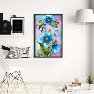 Flower Butterfly 30x48cm(canvas) full round drill diamond painting