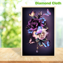 Load image into Gallery viewer, Flower Butterfly 30x48cm(canvas) full round drill diamond painting
