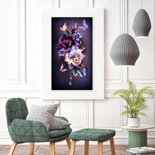Load image into Gallery viewer, Flower Butterfly 30x48cm(canvas) full round drill diamond painting
