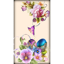 Load image into Gallery viewer, Flower Butterfly 30x48cm(canvas) full round drill diamond painting

