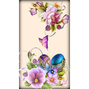 Flower Butterfly 30x48cm(canvas) full round drill diamond painting