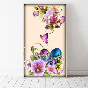 Flower Butterfly 30x48cm(canvas) full round drill diamond painting