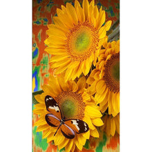 Load image into Gallery viewer, Flower Butterfly 30x48cm(canvas) full round drill diamond painting
