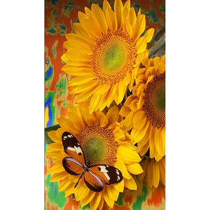 Flower Butterfly 30x48cm(canvas) full round drill diamond painting