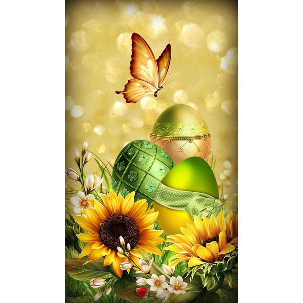 Flower Butterfly 30x48cm(canvas) full round drill diamond painting