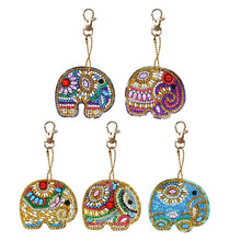 Load image into Gallery viewer, 5pcs DIY Full Drill Special Shaped Diamond Painting Elephant Keychain Gift
