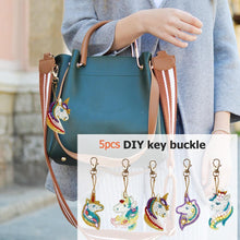 Load image into Gallery viewer, 5pcs DIY Special Shaped Full Drill Diamond Painting Keychain Horse Key Ring
