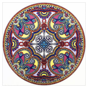 Mandala 30x30cm(canvas) beautiful special shaped drill diamond painting