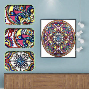 Mandala 30x30cm(canvas) beautiful special shaped drill diamond painting