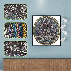 Mandala 30x30cm(canvas) beautiful special shaped drill diamond painting