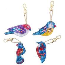 Load image into Gallery viewer, 4pcs DIY Birds Full Drill Special Shaped Diamond Painting Keychains Gifts
