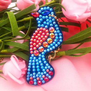 4pcs DIY Birds Full Drill Special Shaped Diamond Painting Keychains Gifts