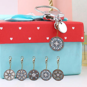 5pcs DIY Wheel Full Drill Special Shaped Diamond Painting Keychains Gifts