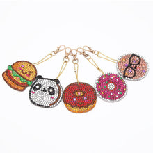 Load image into Gallery viewer, 5pcs DIY Full Drill Special Diamond Painting Keychain Donuts Pendant Gift
