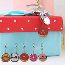 Load image into Gallery viewer, 5pcs DIY Full Drill Special Diamond Painting Keychain Donuts Pendant Gift

