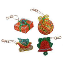 Load image into Gallery viewer, 4pcs DIY Christmas Full Drill Special Shaped Diamond Painting Keychain Gift
