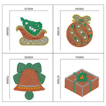 Load image into Gallery viewer, 4pcs DIY Christmas Full Drill Special Shaped Diamond Painting Keychain Gift
