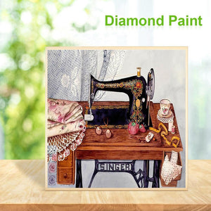 Sewing Machine 30x30cm(canvas) full round drill diamond painting