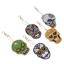 Load image into Gallery viewer, 5pcs DIY Full Drill Special Shaped Diamond Painting Skull Bag Keychain Gift
