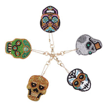 Load image into Gallery viewer, 5pcs DIY Full Drill Special Shaped Diamond Painting Skull Bag Keychain Gift

