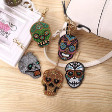 Load image into Gallery viewer, 5pcs DIY Full Drill Special Shaped Diamond Painting Skull Bag Keychain Gift
