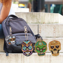 Load image into Gallery viewer, 5pcs DIY Full Drill Special Shaped Diamond Painting Skull Bag Keychain Gift
