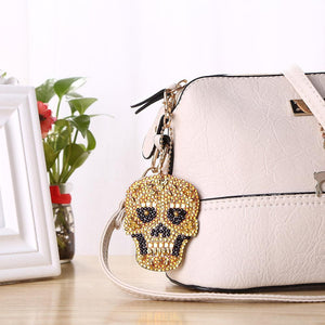 5pcs DIY Full Drill Special Shaped Diamond Painting Skull Bag Keychain Gift