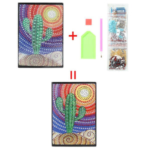 DIY Cactus Special Shaped Diamond Painting 60 Pages A5 Notebook Diary Book